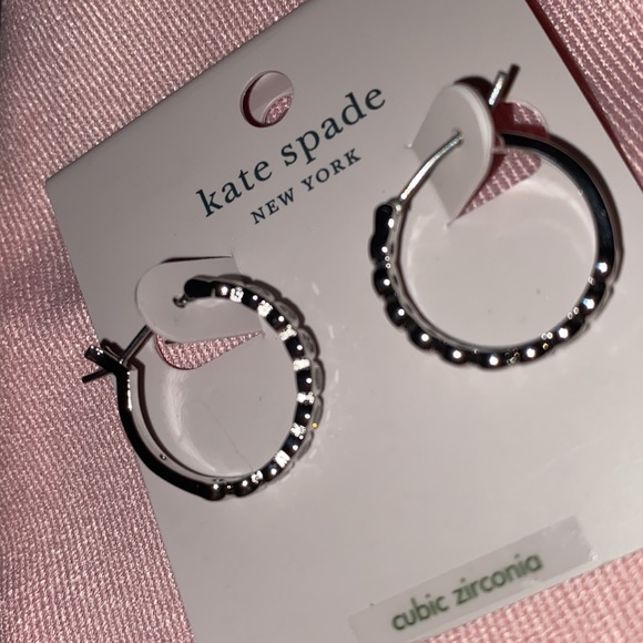 NEW Kate Spade full circle hoop earrings with bling - Picture 6 of 9